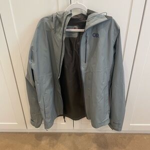 Outdoor Research Men's Light Gray Raincoat